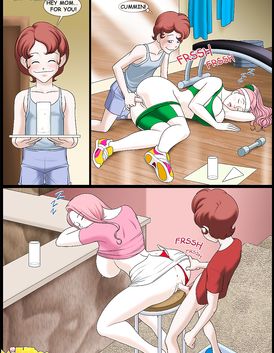 Huge-boobed babe in alluring bikini is driving her son's cock crazy