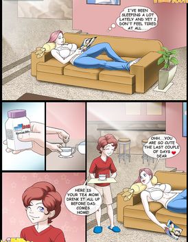 Huge-boobed babe in alluring bikini is driving her son's cock crazy