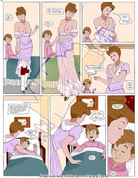 Perverted mother is giving her pussy to her young boy as a present