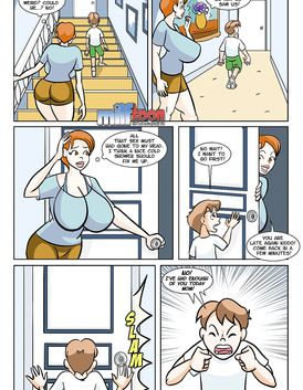 Little boy likes to watch his mom's boobs jumping while he is banging her