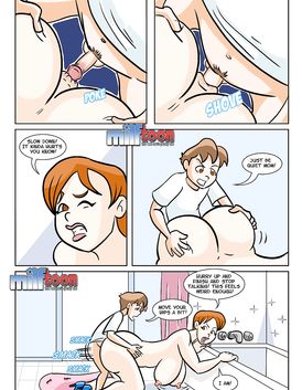 Little boy likes to watch his mom's boobs jumping while he is banging her