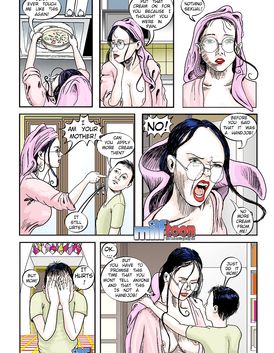 Harsh and perverted brunette is molesting her naughty son