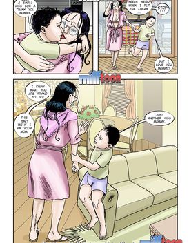 Harsh and perverted brunette is molesting her naughty son