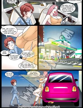 Slutty redhead mom in seductive stockings showing her son how it's done