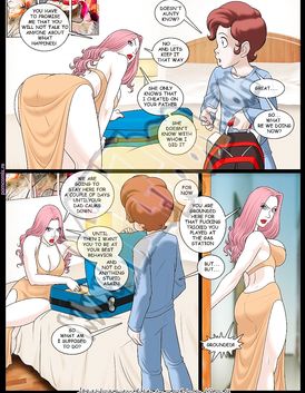 Slutty redhead mom in seductive stockings showing her son how it's done