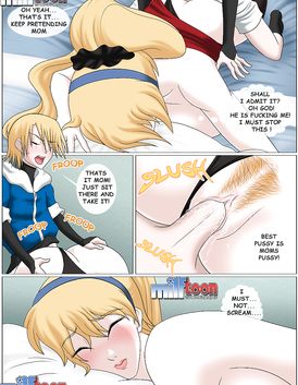 Stunning blonde is lowering her panties and asking a boy to fuck her ass