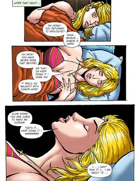 Gorgeous blonde needs to kneel real low to blow this young cock