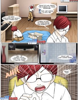 Perverted young boy is taking an advantage of his sleeping mom