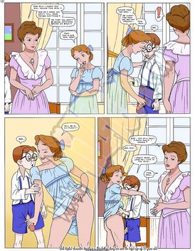 Perverted mom is slowly and seductively undressing in front of her son