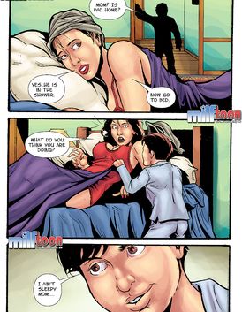 Dirty boy sticks his dick inside his mom when she is asleep