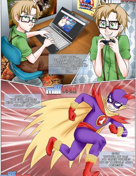 Beautiful blonde is getting fukced by a super hero and his fat cock