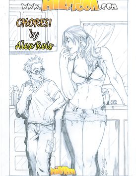 Horny milf lets her son eat her pussy out while she is doing the dishes