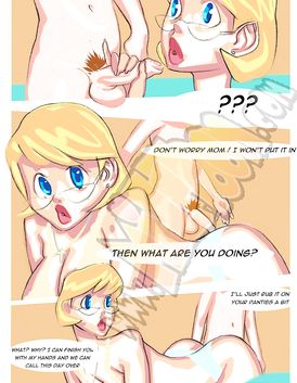 Young boy is poking his mom real hard and pretty nasty