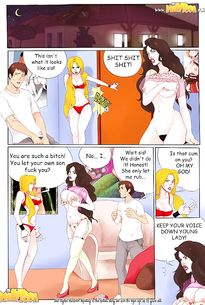 Beautiful blonde with huge tits likes to watch her lover cum