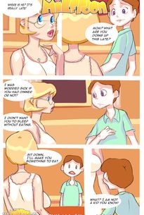 Young boy is poking his mom real hard and pretty nasty