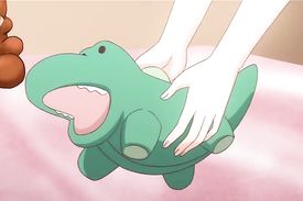 Two attractive hentai lovers are fighting with monsters