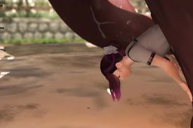 Horny guy is screwing a bombshell hentai girl from her behind