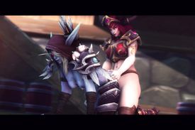 Futanari worriers are fucking each other in the ass hard