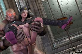 Poor petite elf girl is getting her anal poked by a strong beast