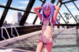 Teenaged and furious babe is posing in her provocative bikini