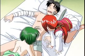 Poor ill guy gets a special treatment in a form of a threesome