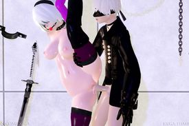 Roughly chained babe is showing how flexible she really is