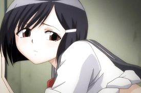 Innocent schoolgirl is about to taste nasty and loaded man's junk