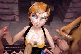 Lovely redhead from Frozen gets her pretty face covered with jizz
