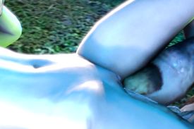 Wild unrestrained beast is fucking bombshell bitch with all of its power