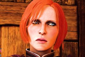 Lustful redhead is being forced to suck a tasty dick of blindfolded man