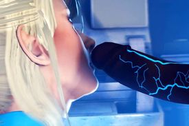 Bombshell and horny blonde gets choked on a huge black cock