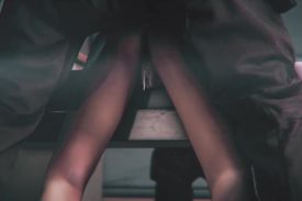 Two rough dudes are takin advantage of a young blonde in hospital