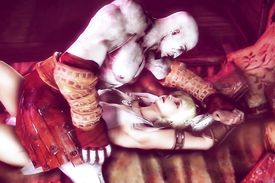 Strong and powerful God of War is fucking his blonde bitch